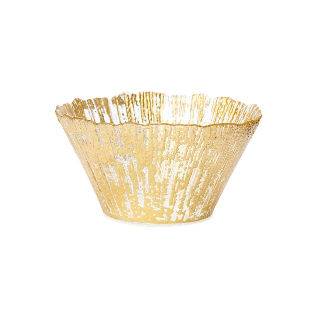 Vietri Rufolo Glass Gold Small Deep Bowl Dinnerware Vietri