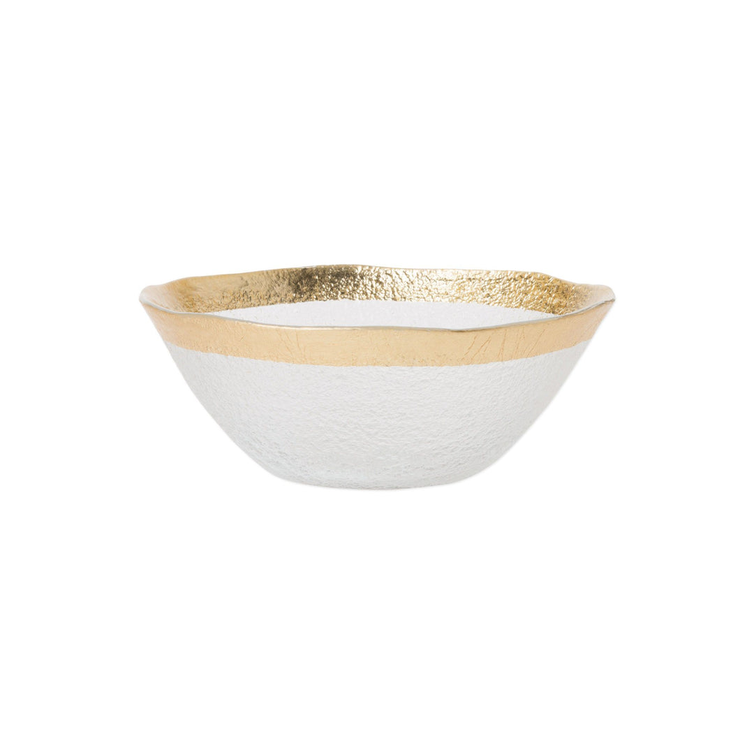 Vietri Rufolo Glass Gold Organic Small Bowl Dinnerware Vietri