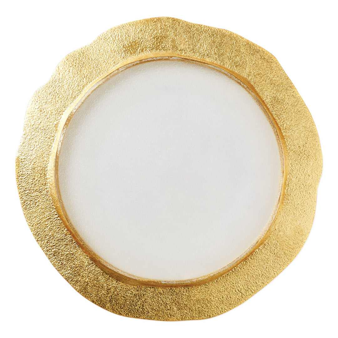 Vietri Rufolo Glass Gold Organic Service Plate/Charger Dinnerware Vietri