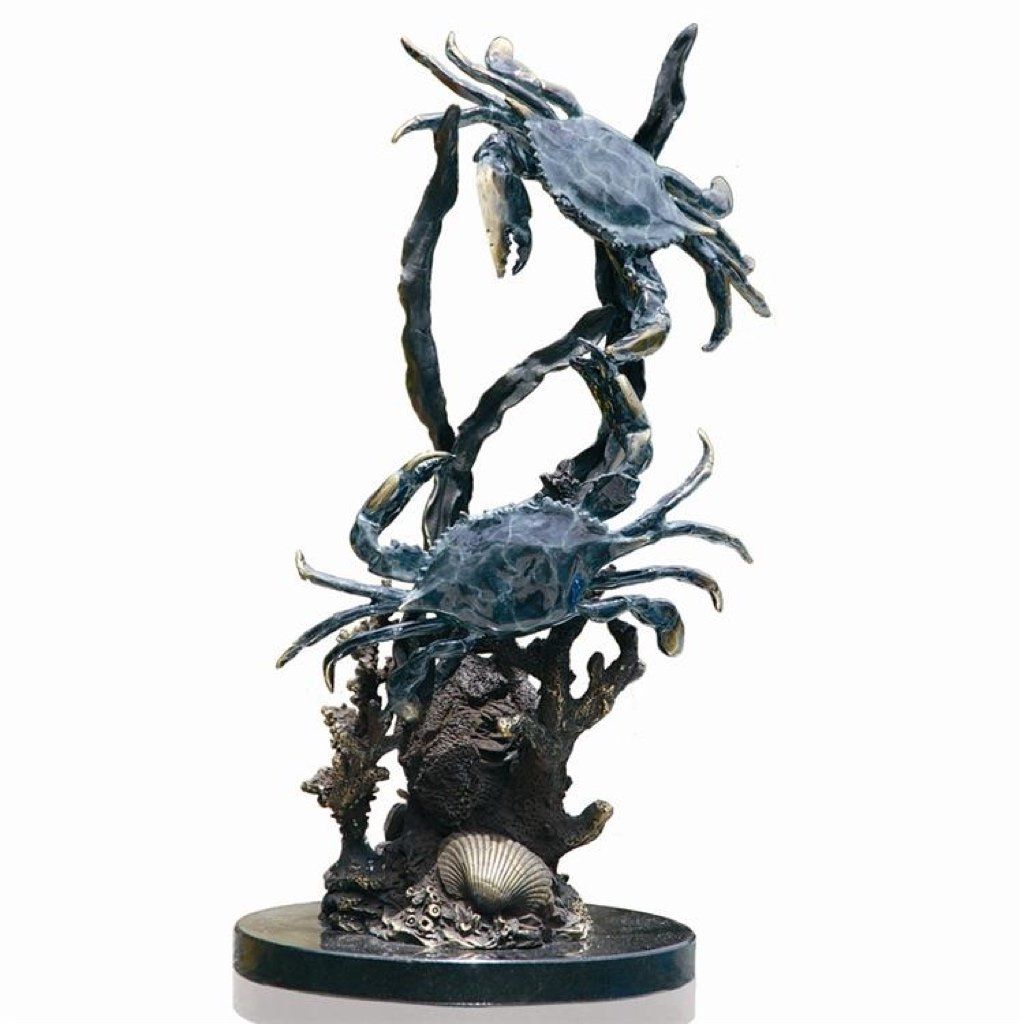 SPI Gallery Fighting Blue Point Crabs Sculpture Sculptures SPI