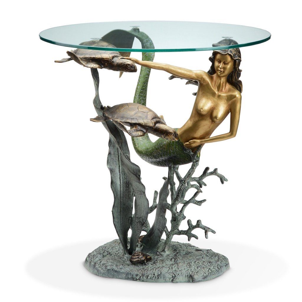 SPI Home Mermaid and Sea Turtle End Table Tables SPI
