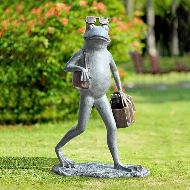 SPI Garden Suave Shopper Frog Sculpture Fine Decor Direct