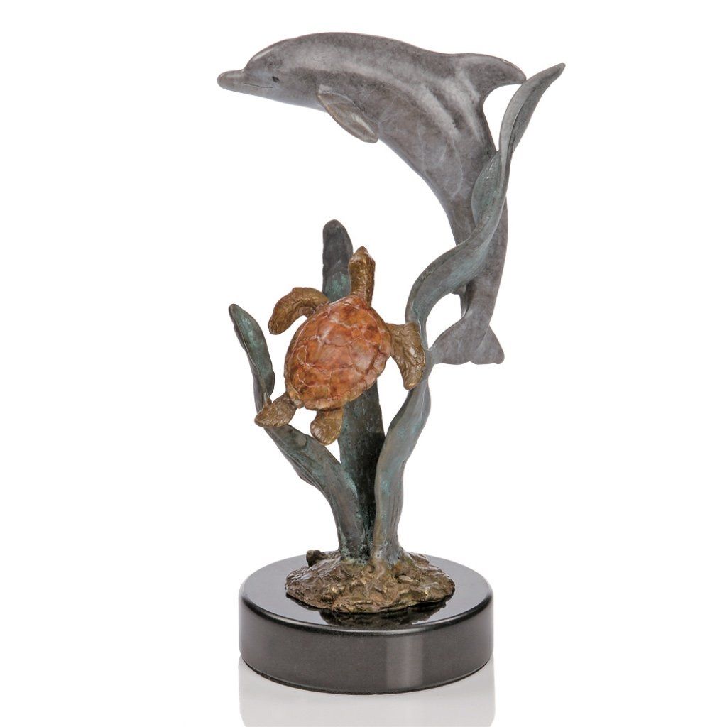 SPI Gallery Paradise Dolphin & Turtle Sculpture Sculptures SPI