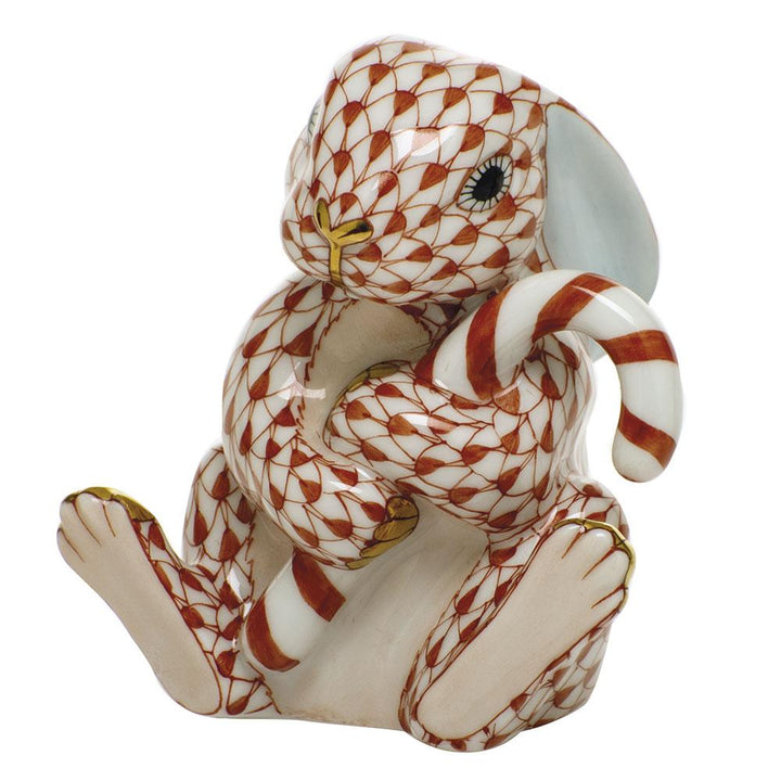 Herend Candy Cane Bunny Figurines Herend Rust
