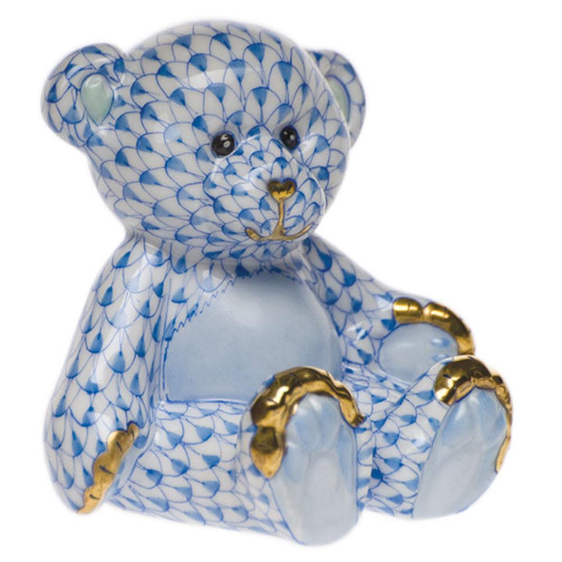 Herend Small Teddy Bear Figurines Herend Blue 