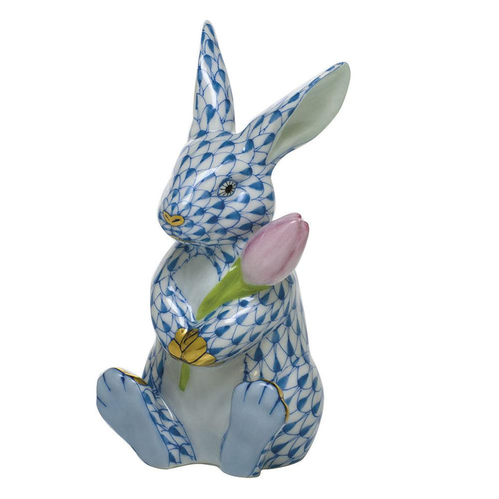 Herend Blossom Bunny Figurines Herend Blue