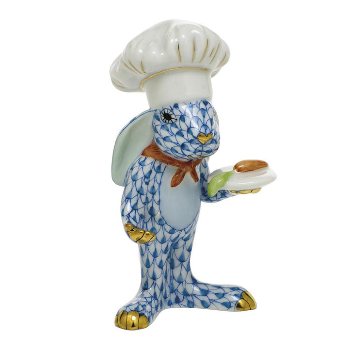Herend Chef Bunny Figurines Herend Blue