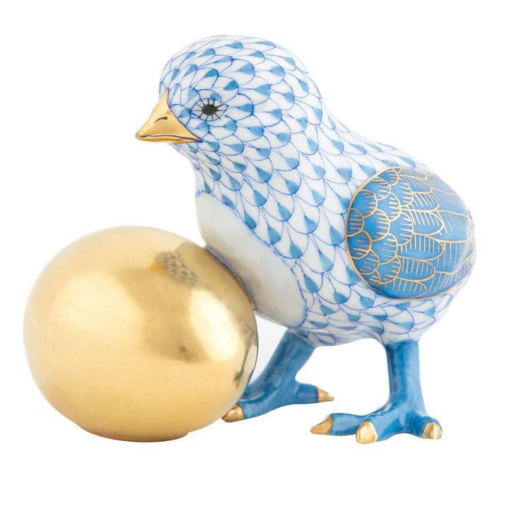 Herend Baby Chick With Egg Figurines Herend Blue