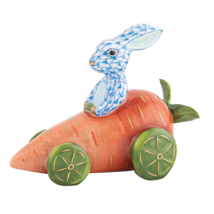 Herend Carrot Car Bunny Figurines Herend Blue