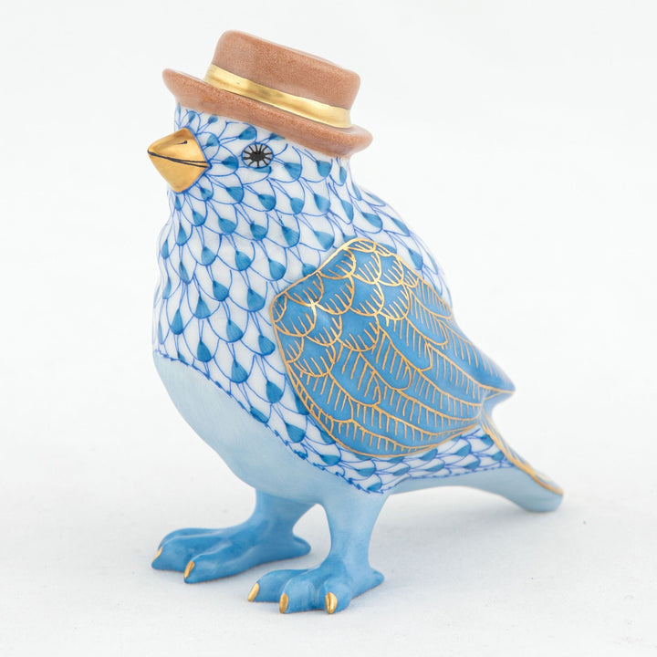 Herend Bird With Hat Figurines Herend Blue