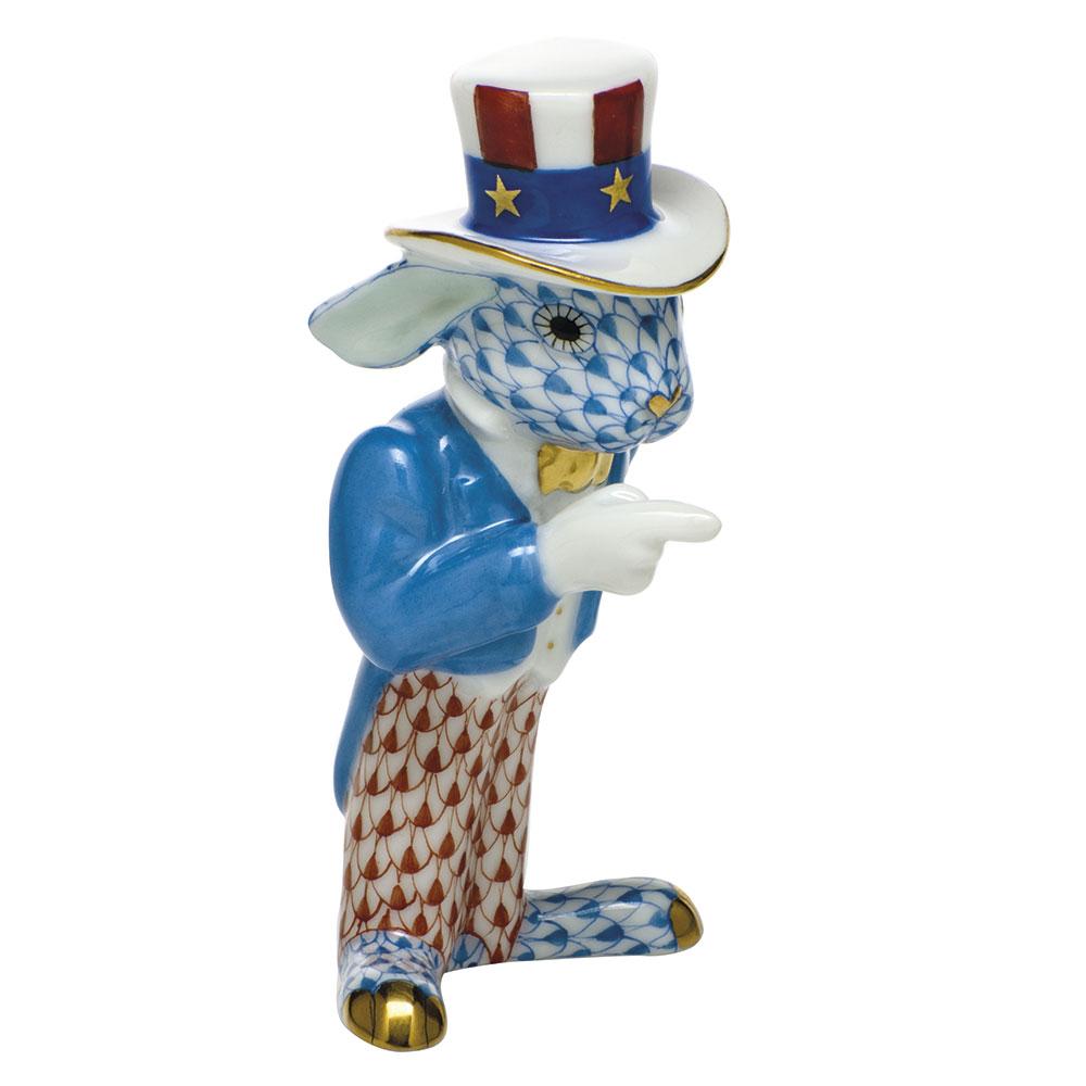 Herend Patriotic Bunny Figurines Herend