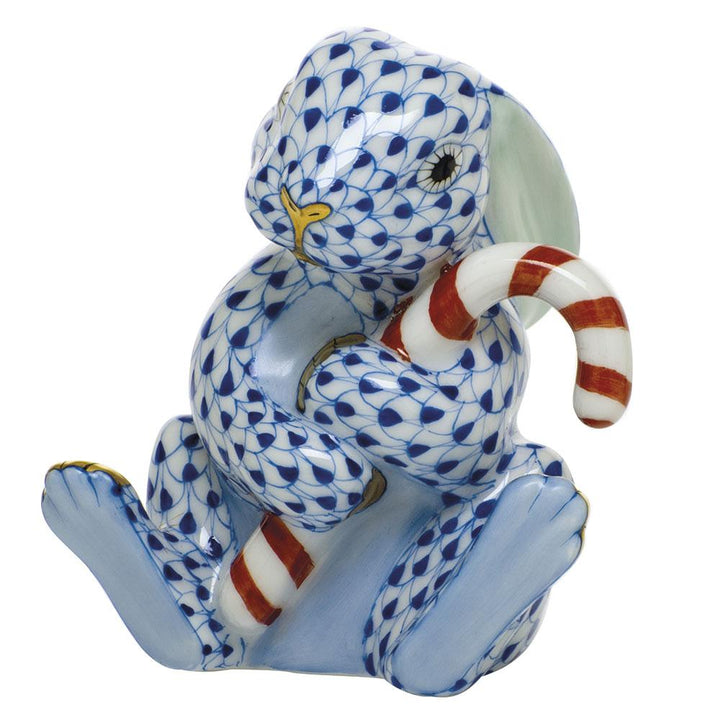 Herend Candy Cane Bunny Figurines Herend Sapphire