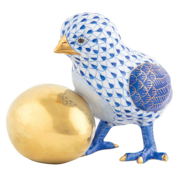 Herend Baby Chick With Egg Figurines Herend Sapphire