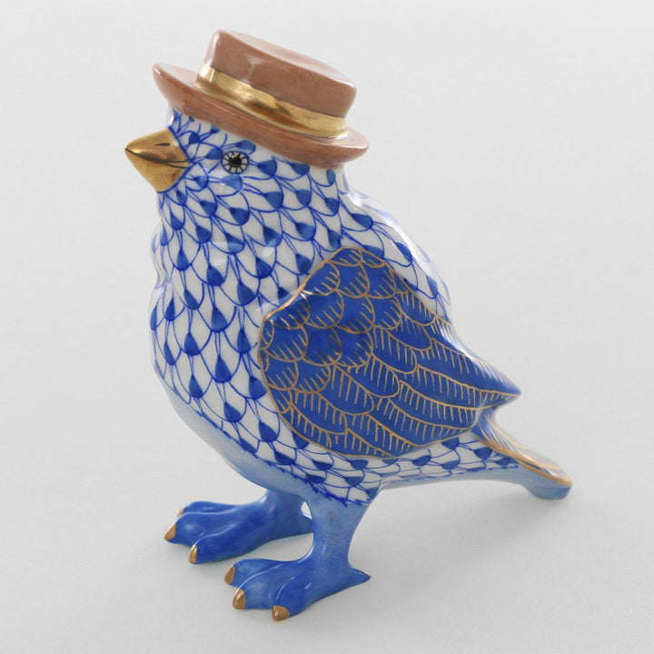 Herend Bird With Hat Figurines Herend Sapphire