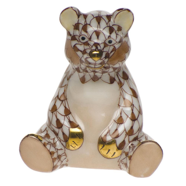 Herend Miniature Baby Bear Sitting Figurines Herend Chocolate