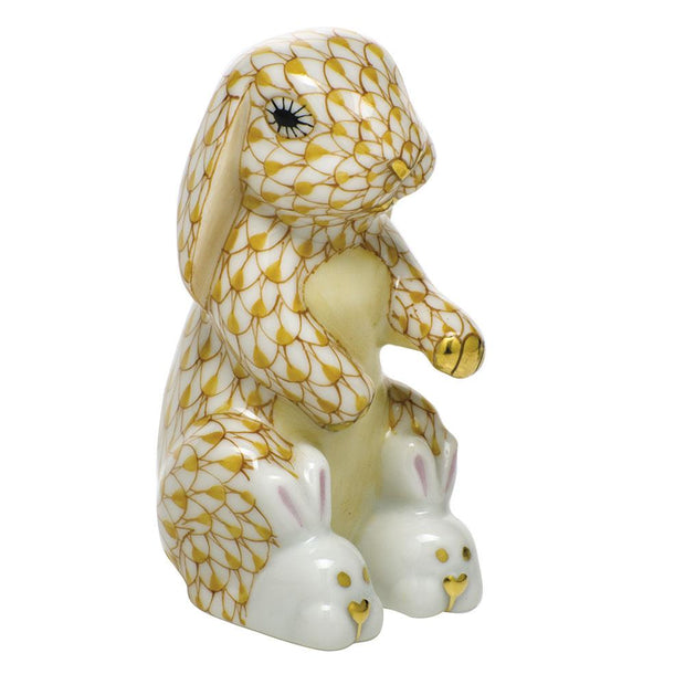 Herend Bunny Slippers Figurines Herend Butterscotch 