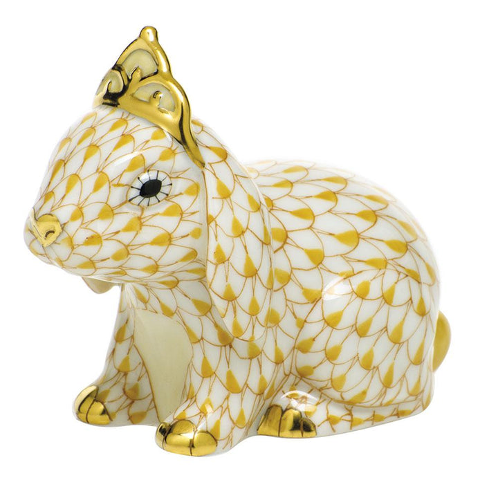 Herend Bunny With Tiara Figurines Herend Butterscotch
