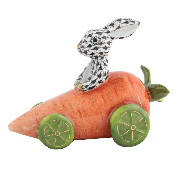 Herend Carrot Car Bunny Figurines Herend Black
