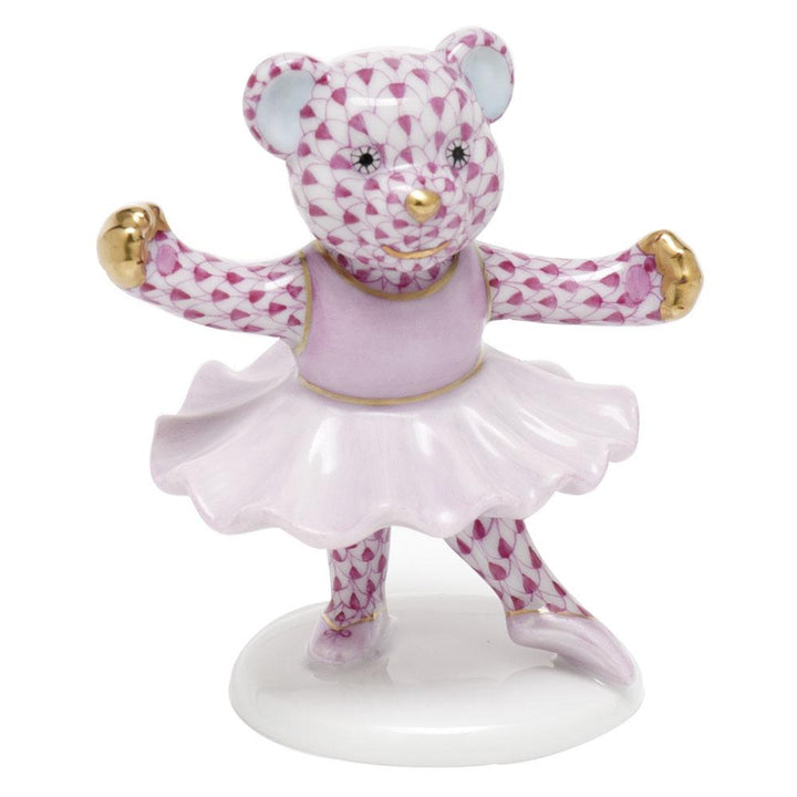 Herend Ballerina Bear Figurines Herend Raspberry (Pink)