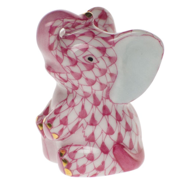Herend Miniature Baby Elephant Figurines Herend Raspberry (Pink) 