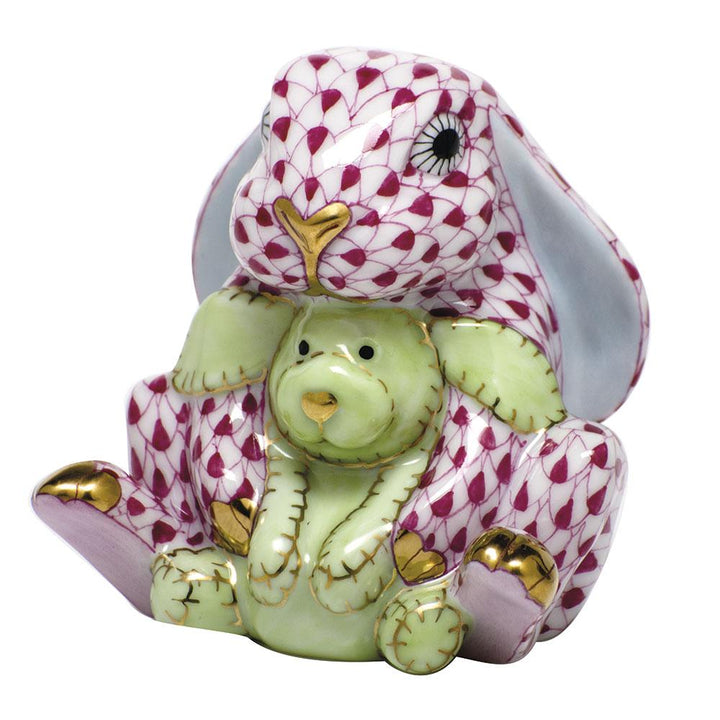 Herend Bunny And Lovey Figurines Herend Raspberry (Pink)