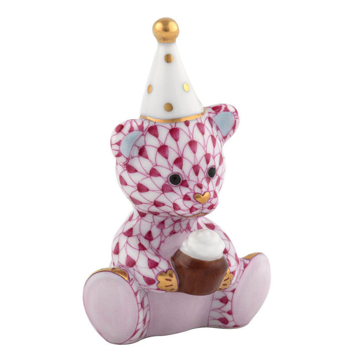 Herend Birthday Bear Figurines Herend Raspberry (Pink)