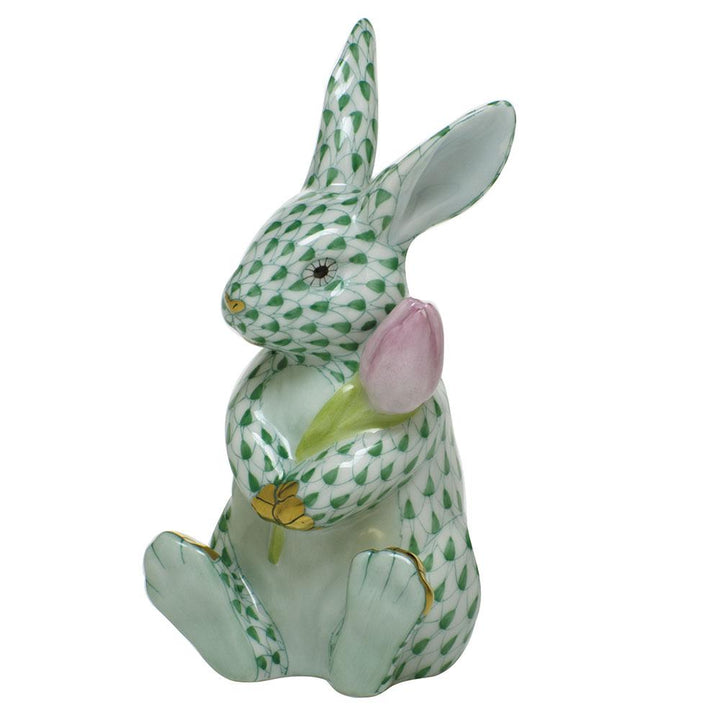 Herend Blossom Bunny Figurines Herend Green