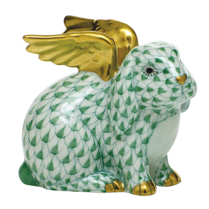Herend Angel Bunny Figurines Herend Green