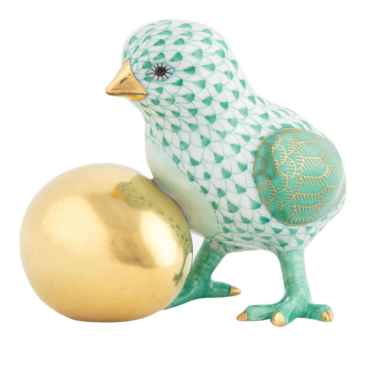 Herend Baby Chick With Egg Figurines Herend Green