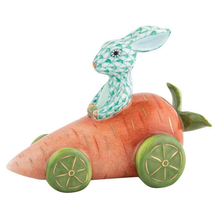 Herend Carrot Car Bunny Figurines Herend Green