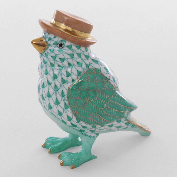 Herend Bird With Hat Figurines Herend Green