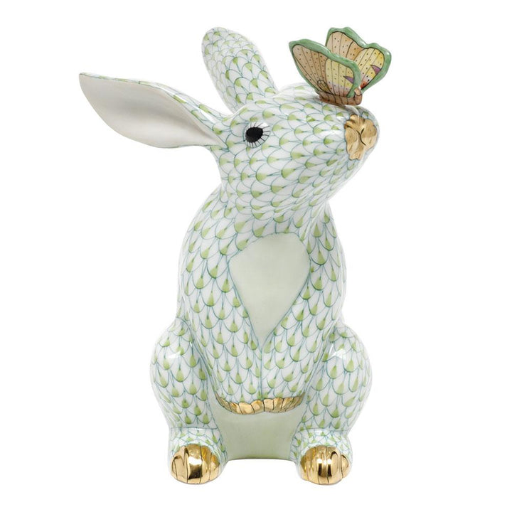 Herend Bunny W/Butterfly Figurines Herend Lime Green