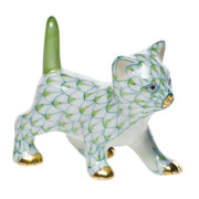 Herend Strutting Kitty Figurines Herend Lime Green 