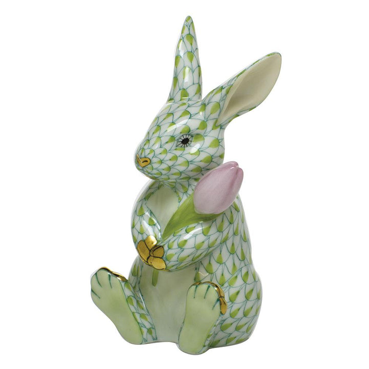 Herend Blossom Bunny Figurines Herend Lime Green