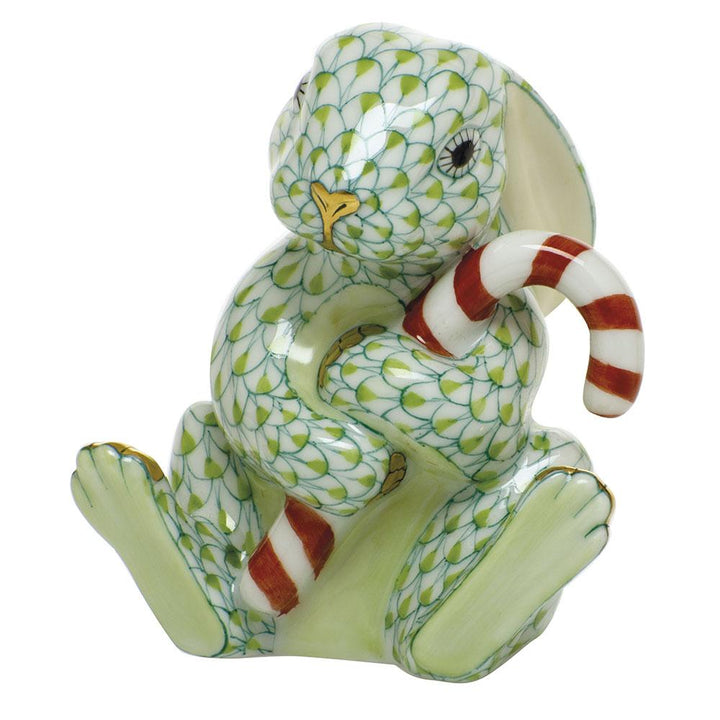 Herend Candy Cane Bunny Figurines Herend Lime Green