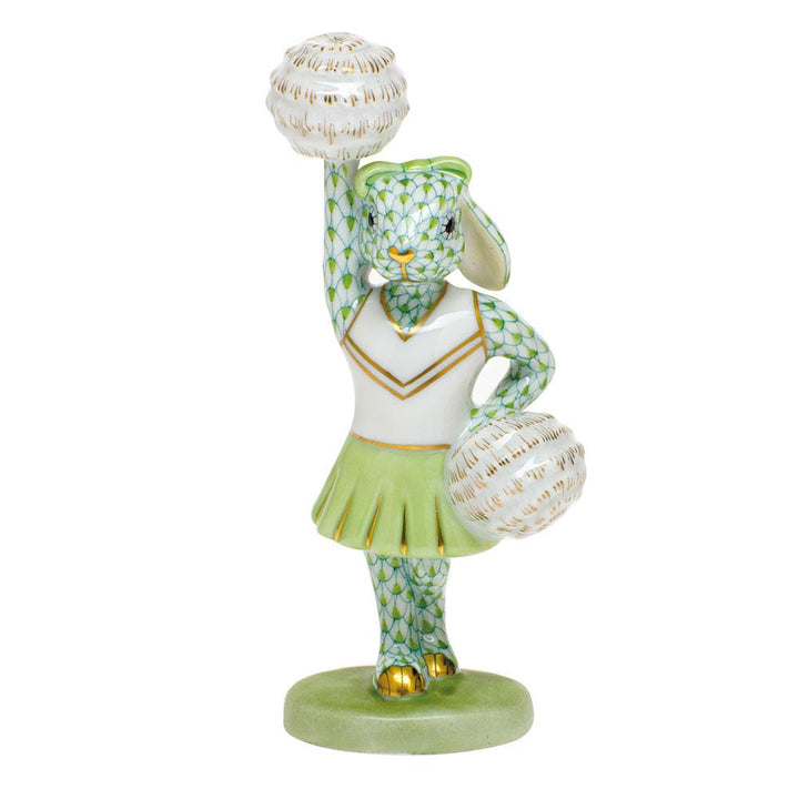 Herend Cheerleader Bunny Figurines Herend Lime Green