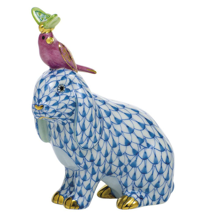 Herend Animal Trio Figurines Herend Blue, Pink, Green