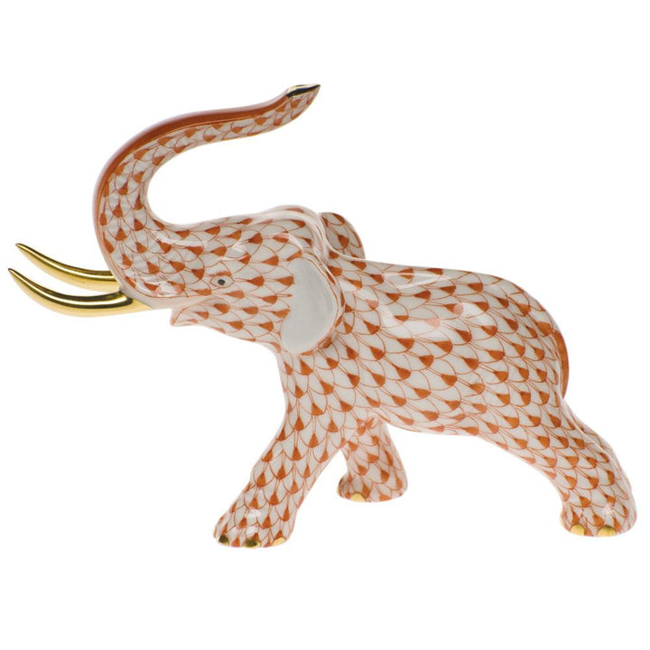 Herend Elephant W/Tusks Figurines Herend Rust