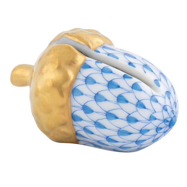 Herend Acorn Place Card Holder Figurines Herend Blue 
