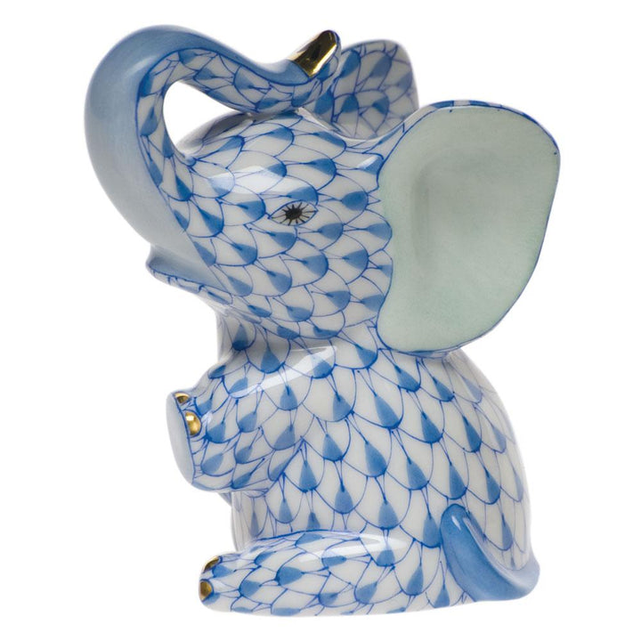Herend Baby Elephant Figurines Herend Blue