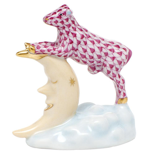Herend The Cow Jumped Over The Moon Figurines Herend Raspberry (Pink) 