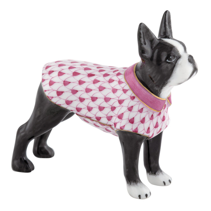 Herend Boston Bull Terrier Figurines Herend Raspberry (Pink)
