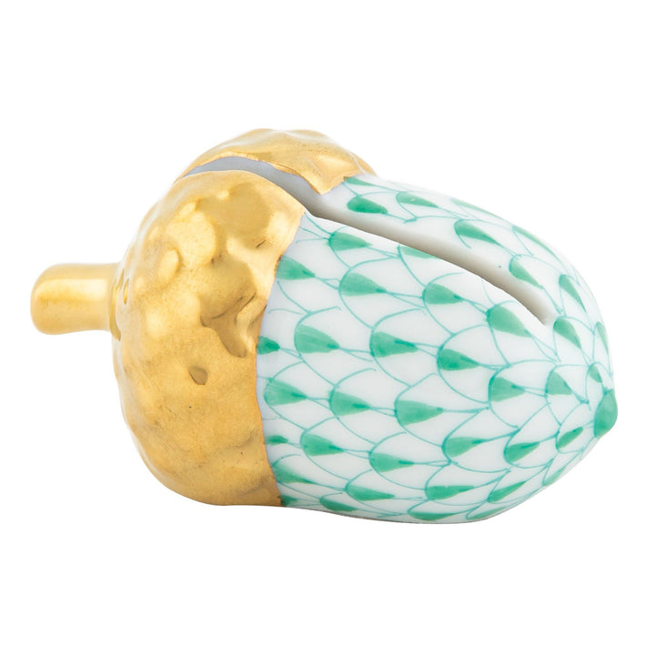 Herend Acorn Place Card Holder Figurines Herend Green