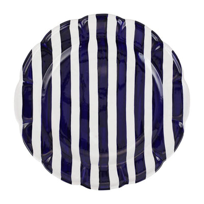 Vietri Amalfitana Stripe Round Platter Dinnerware Vietri Cobalt 