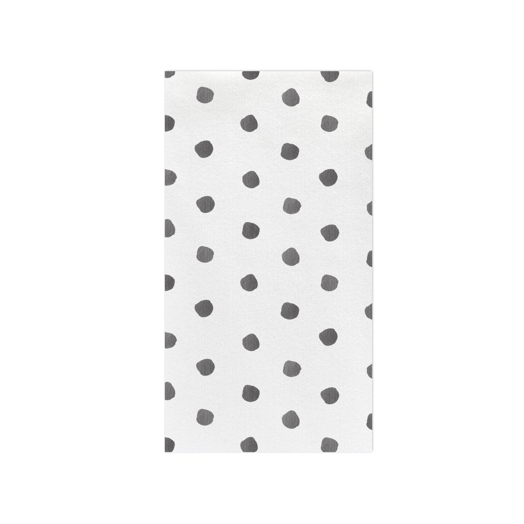 Vietri Papersoft Napkins Dot Gray Guest Towels Dinnerware Vietri Pack of 20