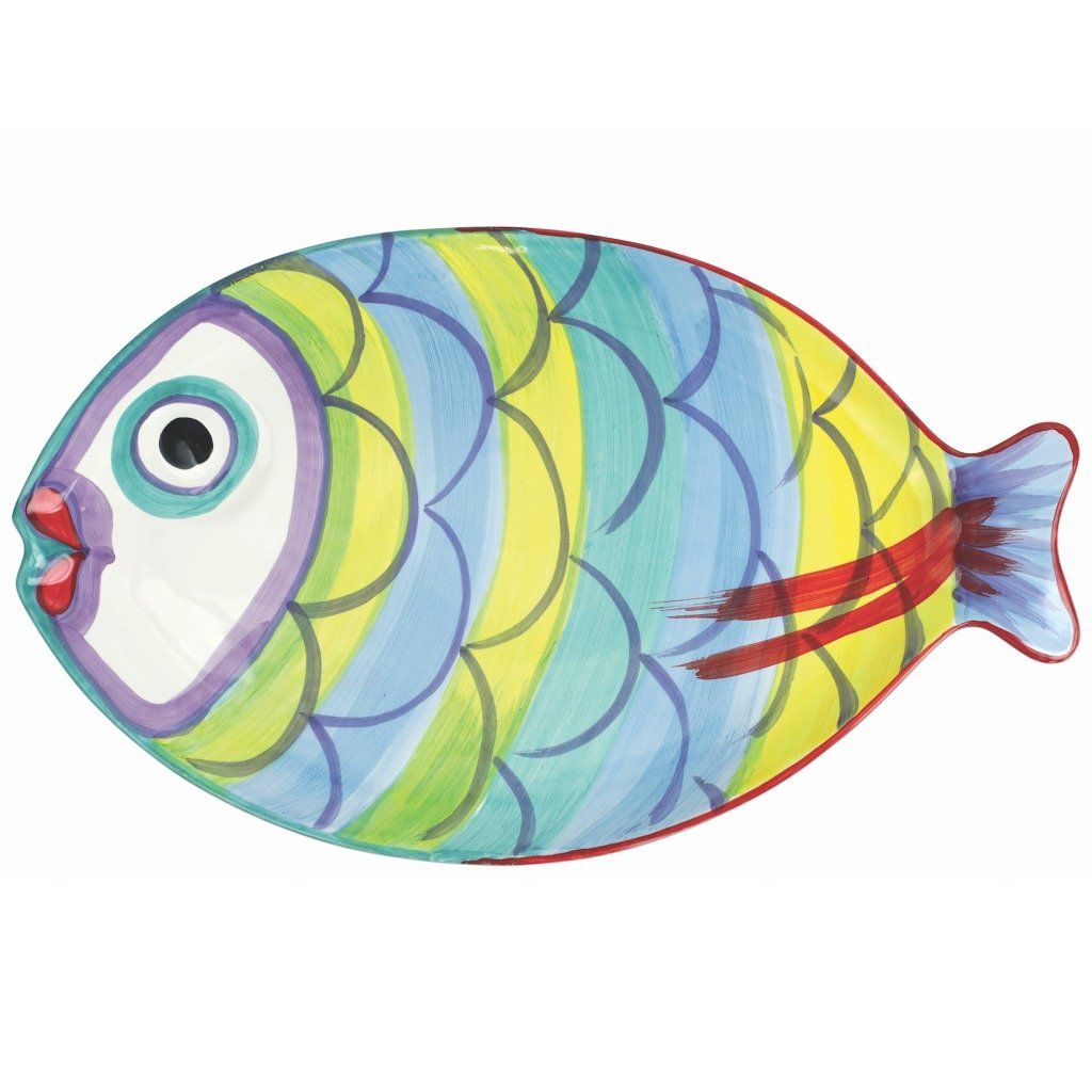 Vietri Pesci Colorati Figural Fish Platter Dinnerware Vietri