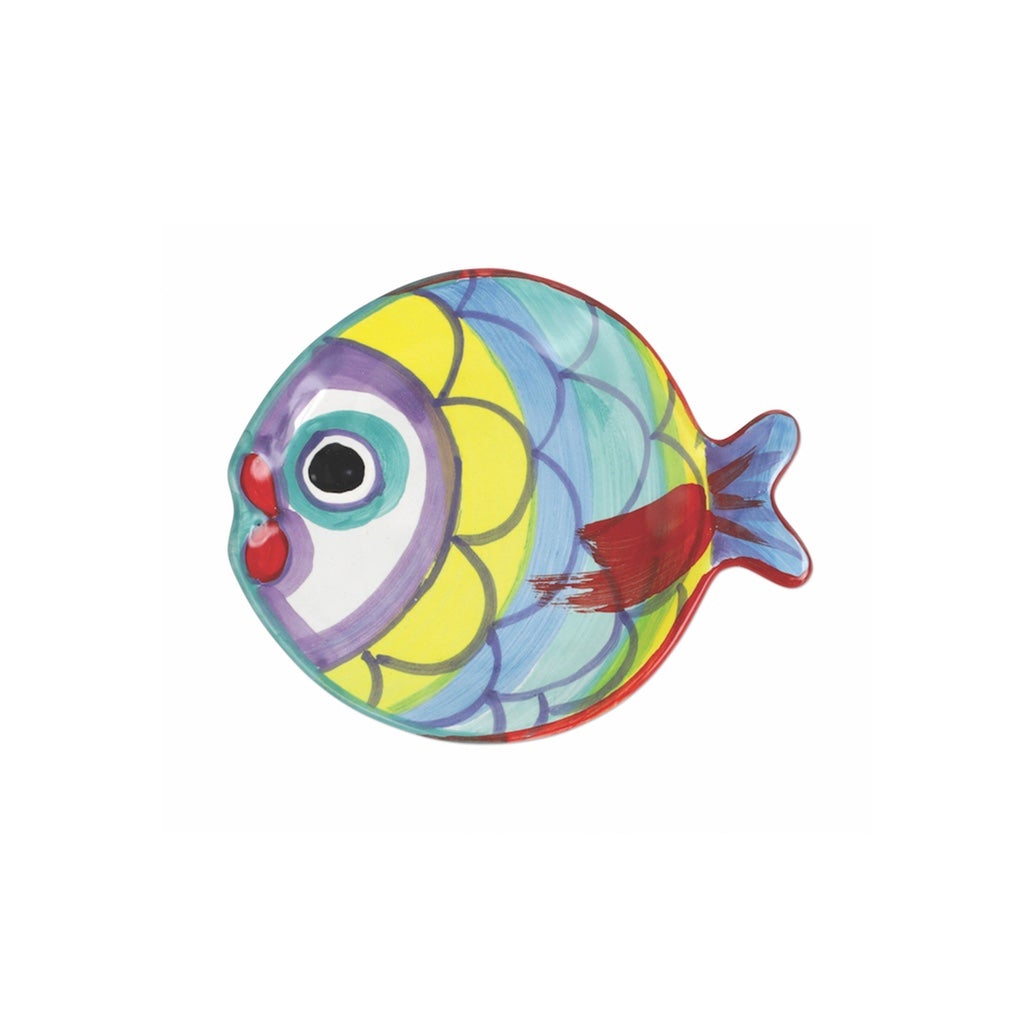 Vietri Pesci Colorati Figural Fish Canape Plate Dinnerware Vietri