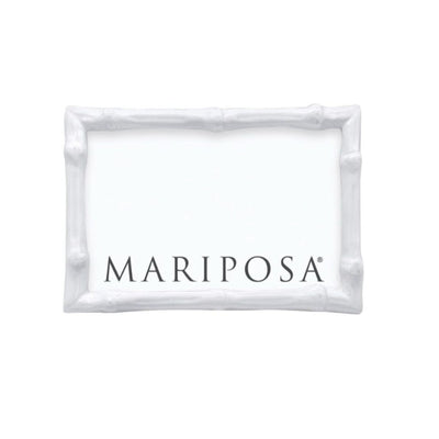 Mariposa Bamboo White 4" x 6" Frame Picture Frames Mariposa 