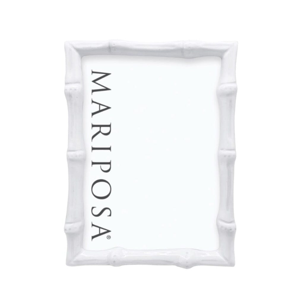 Mariposa Bamboo White 5" x 7" Frame Picture Frames Mariposa 