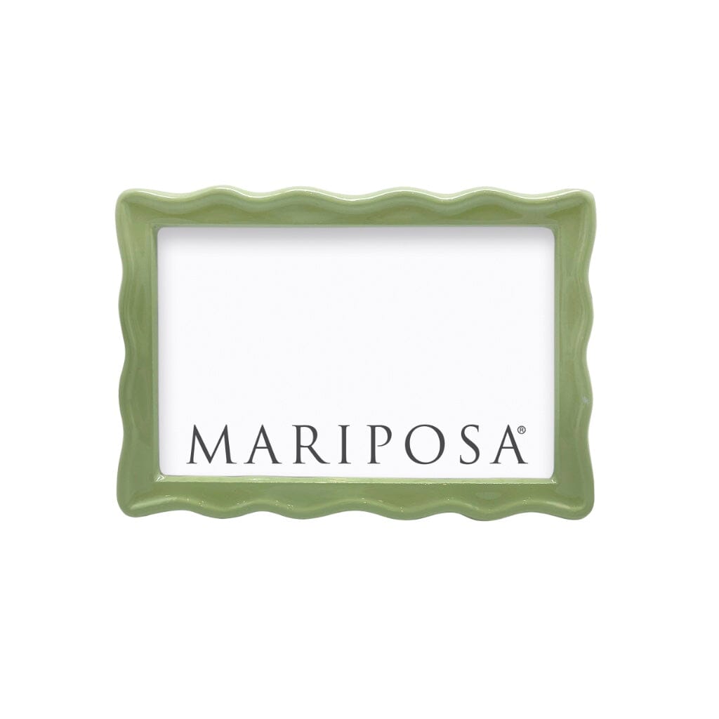 Mariposa Wavy Green 4" x 6" Frame Picture Frames Mariposa 